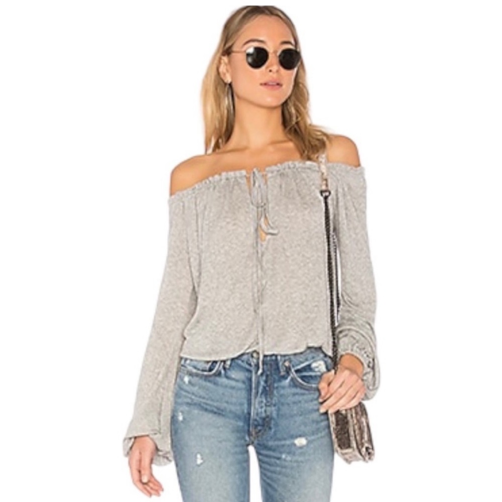 Michael Lauren Heather Gray Off-Shoulder Blouse